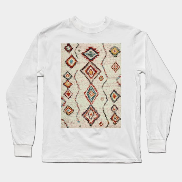 colorful kilim berber carpet Long Sleeve T-Shirt by ghjura